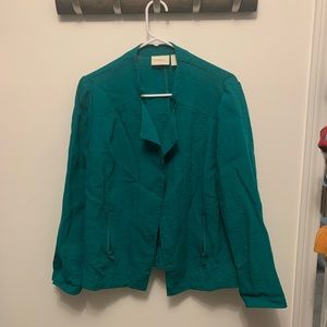 %%%Chico’s Green Open Front Jacket
